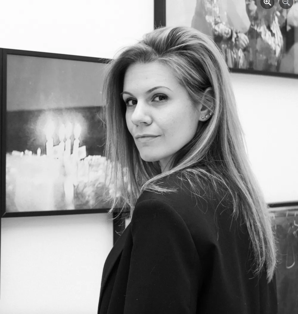 Ioanna Ivanova at an exhibition of her work